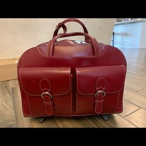 Rolling with popout handle,Leather work bag McKlein brand, high end and gorgeous